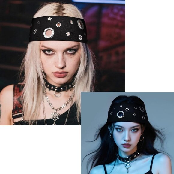 Women Grommet Headband Set 3pcs Cotton Spandex Casual Fashion Hair Accessory main image 5